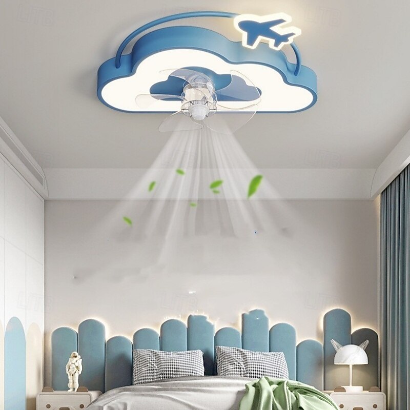 Plafonnier LED avec ventilateur, éclairage décoratif pour chambre d'enfant, luminaire décoratif pour chambre à coucher, éclairage à intensité variable, silencieux, avec télécommande de 2025 ? $239.09 –P2
