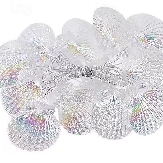 Guirnalda de luces de concha marina de 1,5/3 m, 10/20 LED a batería, con forma de estrella de mar, ideal para bodas, fiestas, Navidad, hogar, vacaciones, decoración de ventanas. 2025 - $33.99 –P9