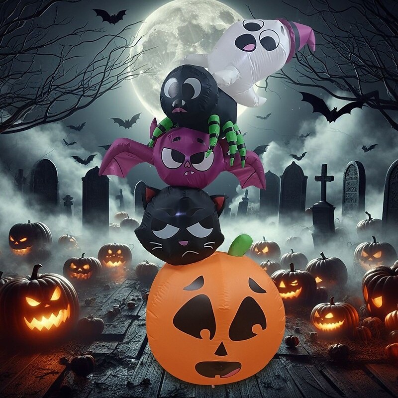 180 cm-es felfújható halloweeni szellem, denevér és tök 2025 - $106.99 –P3
