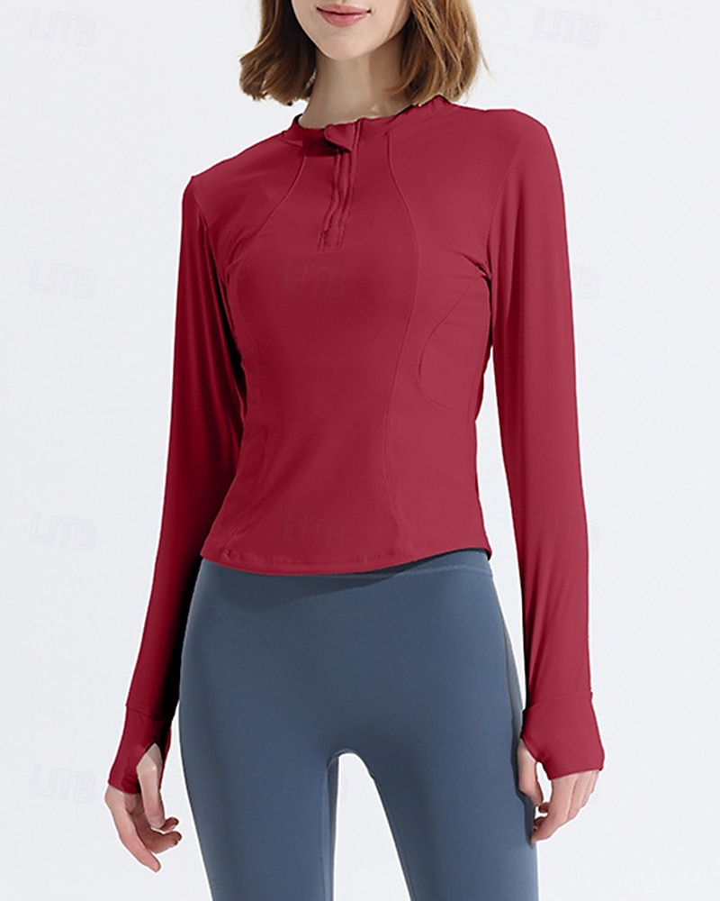 Per donna Maglietta da ginnastica Camicie a maniche lunghe Cerniera a un quarto Manica Lunga Top Athleisure Autunno Morbido Abbigliamento leggero Traspirante All'aperto Corsa Yoga abbigliamento del 2025 a $26.99 –P5