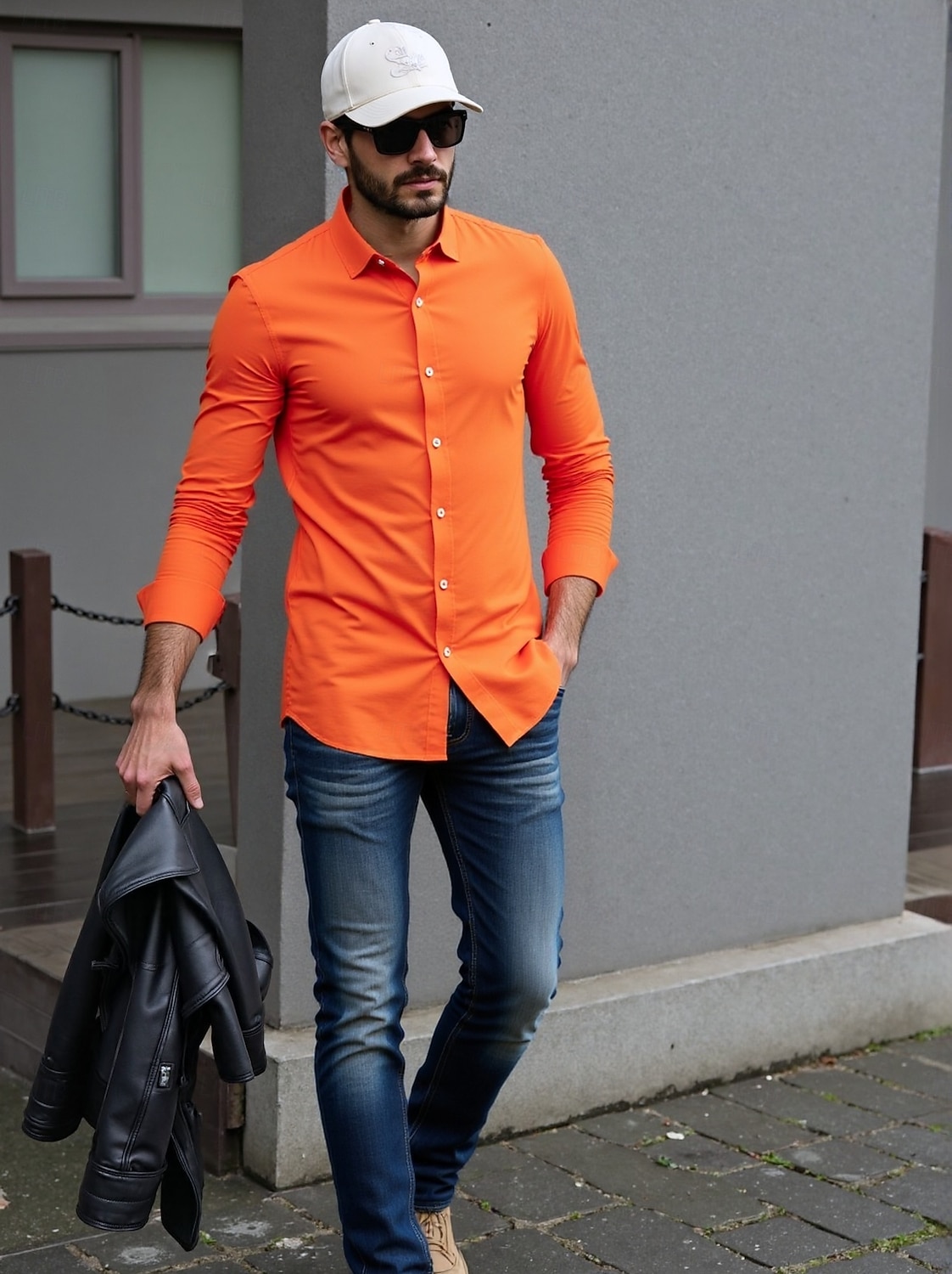 Herren Hemd Kleidhemd Knopfhemd Smokinghemden Einfarbig Hochzeitsfeier Alltagskleidung Hellgelb Orange Grün Rosa Langarm Revers Ganzjahres Bekleidung 2026 - $25.99 –P7
