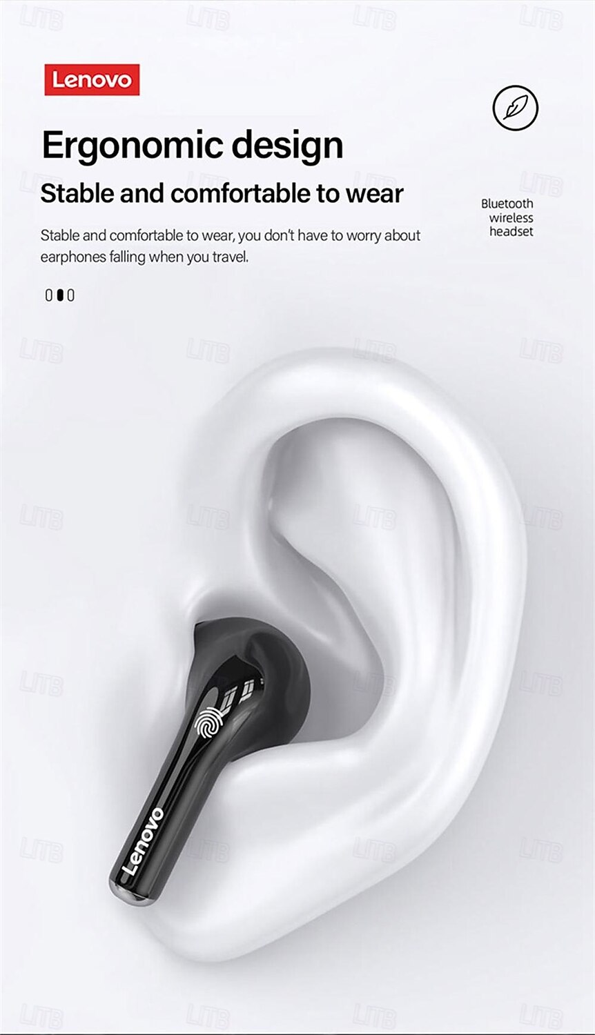 Lenovo LP12 True Wireless Headphones TWS Earbuds In Ear Bluetooth5.0 Stereo with Charging Box Built-in Mic for Apple Samsung Huawei Xiaomi MI  Everyday Use Traveling Cycling Mobile Phone 2025 - $31.99 –P11