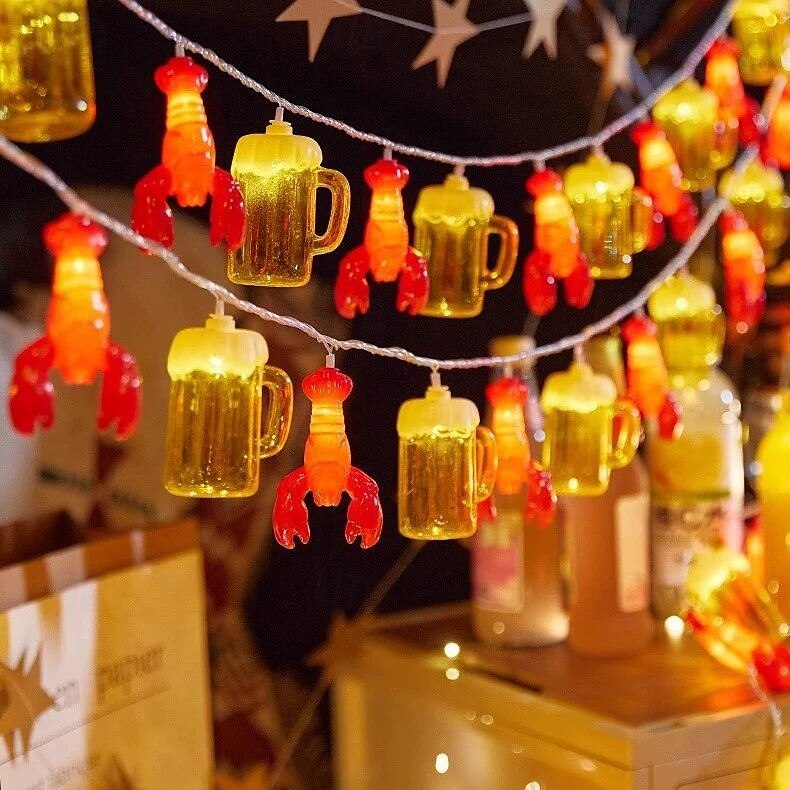 Barra LED con luci d'atmosfera da 2 m e 10 LED, alimentata a batteria, bottiglia di birra, bottiglia dei desideri, luci fatate, campeggio, festa, casa, balcone, giardino, Natale, Capodanno, del 2025 a $10.99 –P14