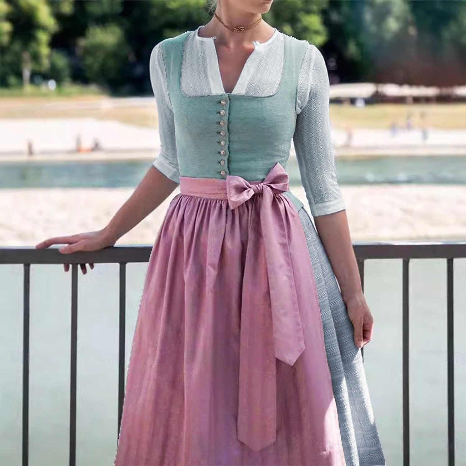 Cerveza Oktoberfest Oktoberfest Vestidos Falda acampanada Trachtenkleader Oktoberfest / Cerveza bávaro Viena prados Mujer Carnaval Fiesta Festival de Cerveza Paño de estilo tradicional Vestido 2026 - $75.99 –P14