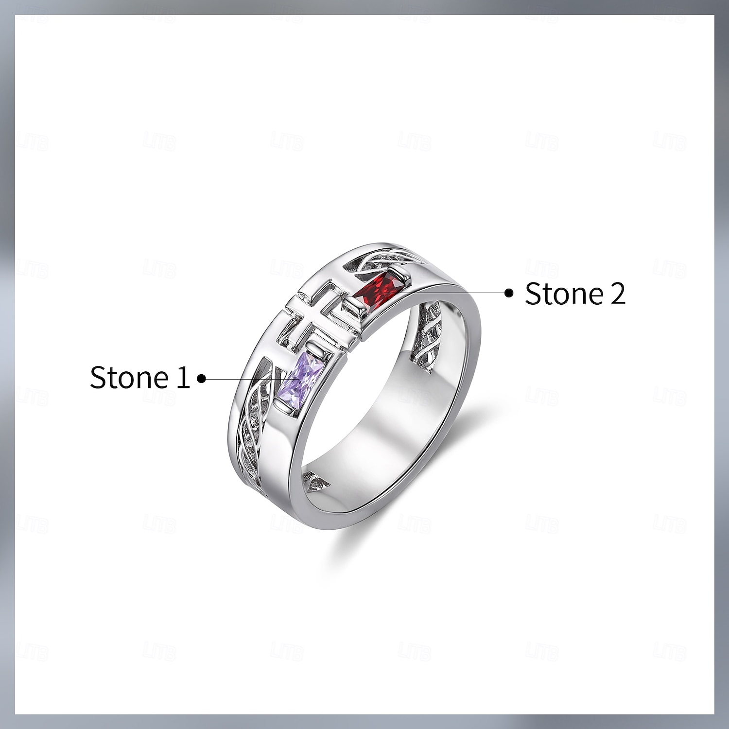 Personalized Birthstone Ring Custom Gift for Men, Custom Name Engraved Men's Ring, Perfect Gift for Dad Husband Boyfriend, Father's Day, Anniversary, Christmas, Valentine's Day 2025 - $21.99 –P4