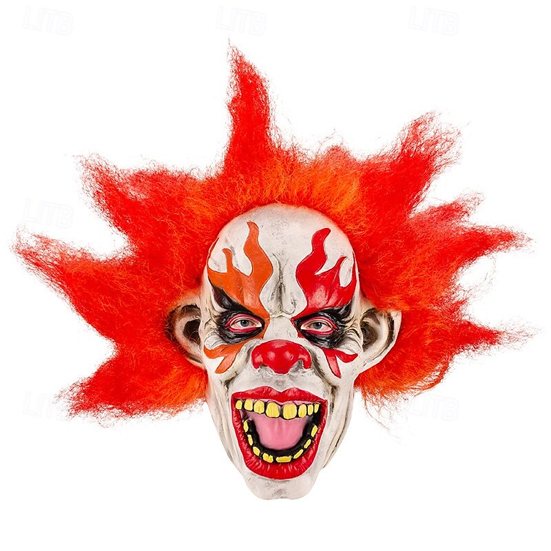 Maschera di Halloween, cuffia in lattice, cuffia da clown, maschera sorridente, faccia da fantasma, performance, bar, palla, cosplay, accessorio del 2025 a $26.99 –P7