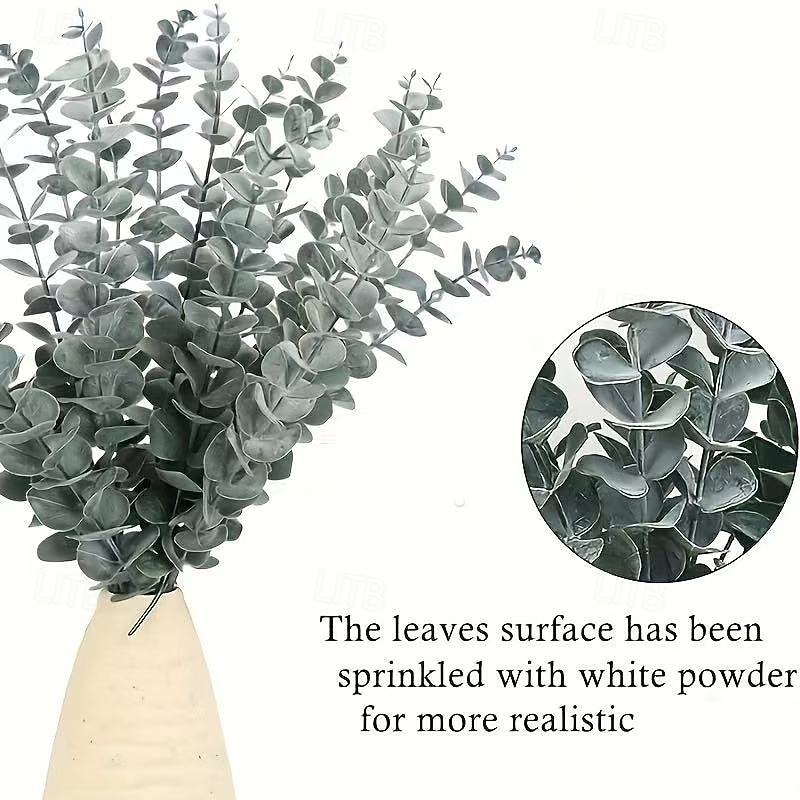 50 пучков искусственных стеблей эвкалипта, реалистичная искусственная зелень для свадебных букетов, центральных композиций, декора дома и офиса, уличных композиций, украшений для вечеринок и 2025 - $14.49 –P4