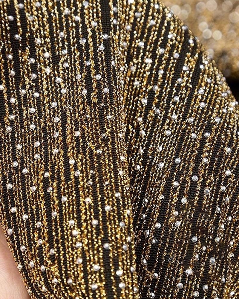Perlenverziertes goldenes Jersey-Abendkleid in A-Linie, elegantes Kleid für formelle Hochzeiten, bodenlang, ärmellos, herzförmiger Ausschnitt, Satin mit Schleife, Knoten 2025 2025 - $145.99 –P2