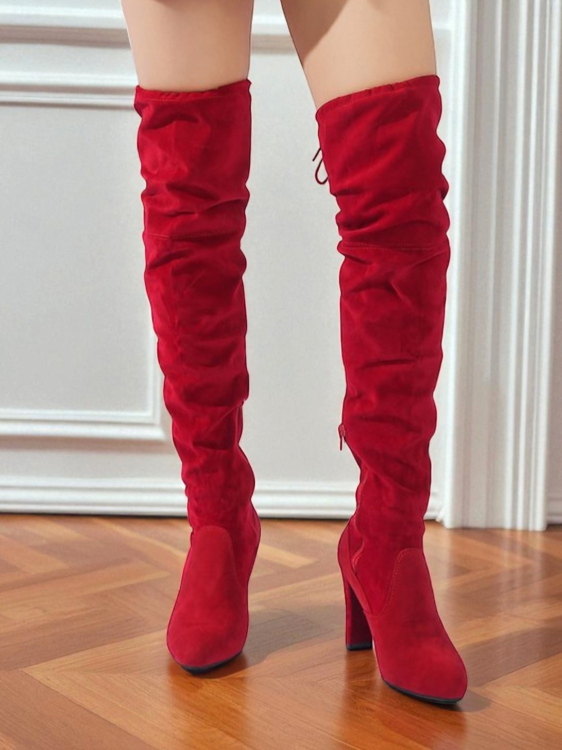 bottes cuissardes en daim gris pour femme à talons hauts - bottines cuissardes chics et élégantes pour les sorties à la mode et les tenues de soirée de 2025 ? $32.99 –P8