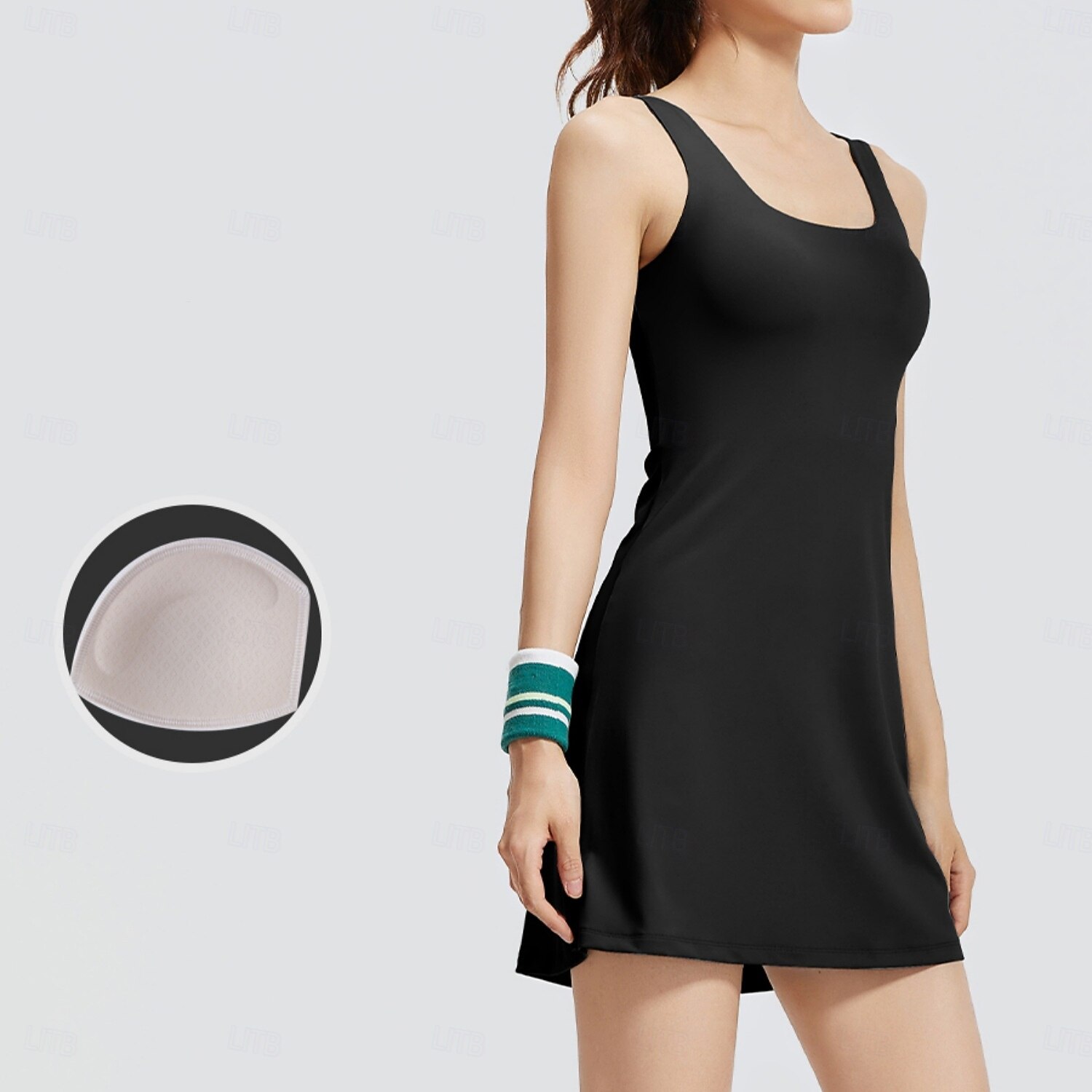 Női Egyszínű Teniszruha Teniszszoknyák rövidnadrággal 1 darab Ujjatlan Sportos Csökkenti a kopást Rugalmas Profesionalni Tenisz Futás Fitnesz Pántos U-alakú Szoknyák Ruhák Fekete Fehér Szürke Spandex 2025 - $35.99 –P6