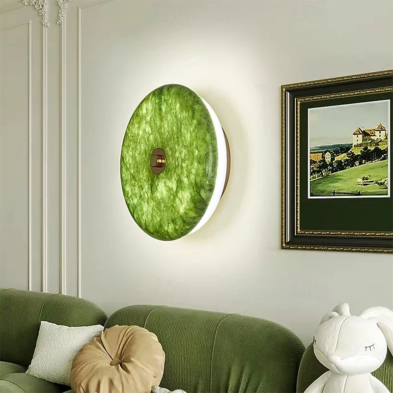 Aplique de pared de mármol, apliques de pared modernos, apliques de pared de estilo rústico con pantalla de vidrio transparente, apliques de pared para sala de estar, dormitorio, escalera, baño, 2025 - $187.99 –P11