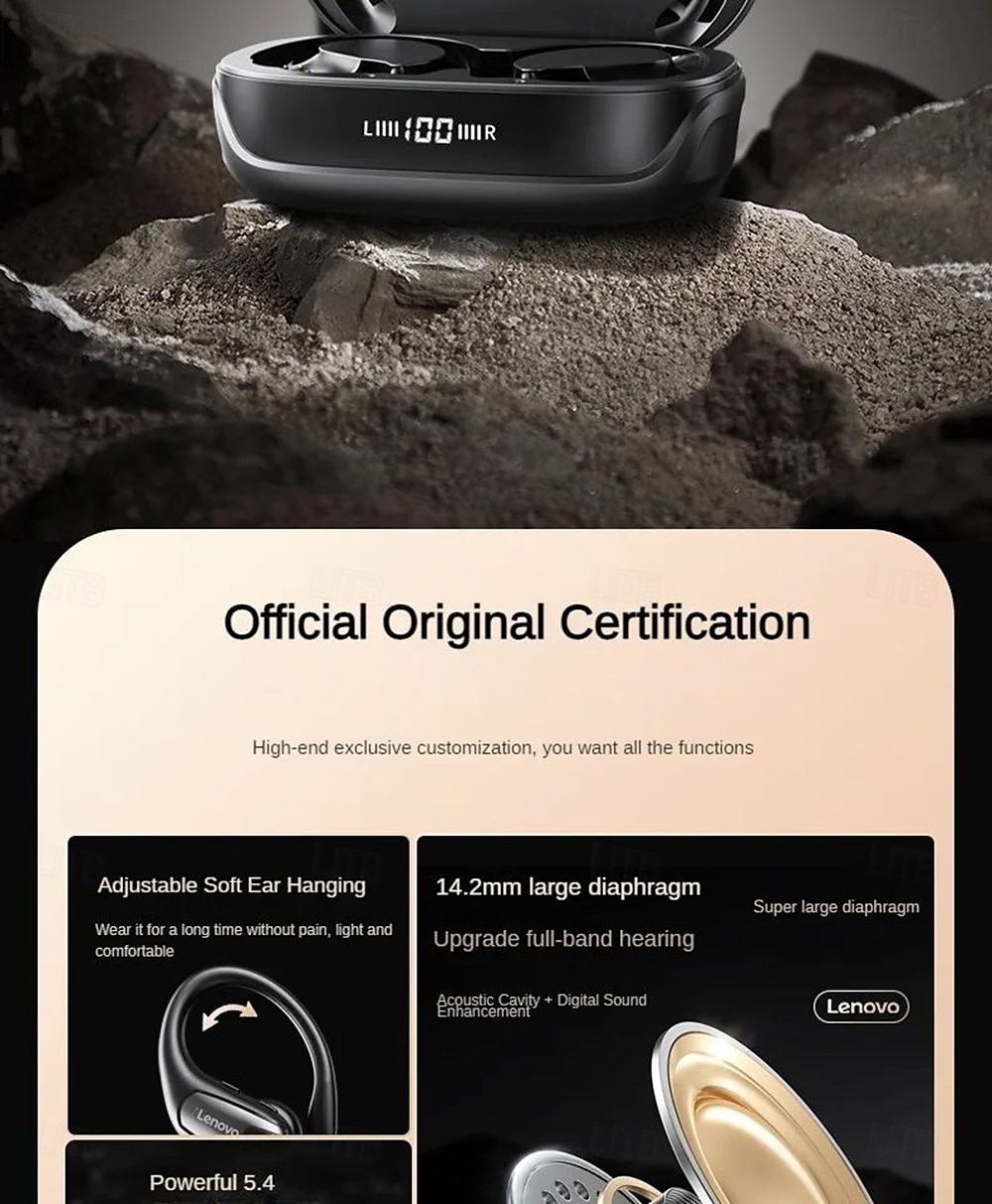 NEW Lenovo EA305 TWS Sports Earphones Bluetooth 5.4 Dual Mode Wireless Earphones Waterproof HiFi Stereo Noise Cancelling Earbuds 2025 - $33.99 –P2