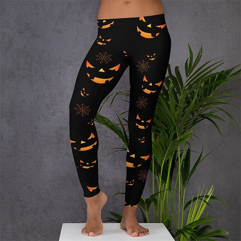 Women's Pants Trousers Leggings Cozy Leggings Streetwear Casual Full Length High WaistPantsHalloween Bat Elastic Waist Print Breathability Comfortable Stretchy Vacation Street Daily Wear Black Spring 2026 - $19.99 –P5