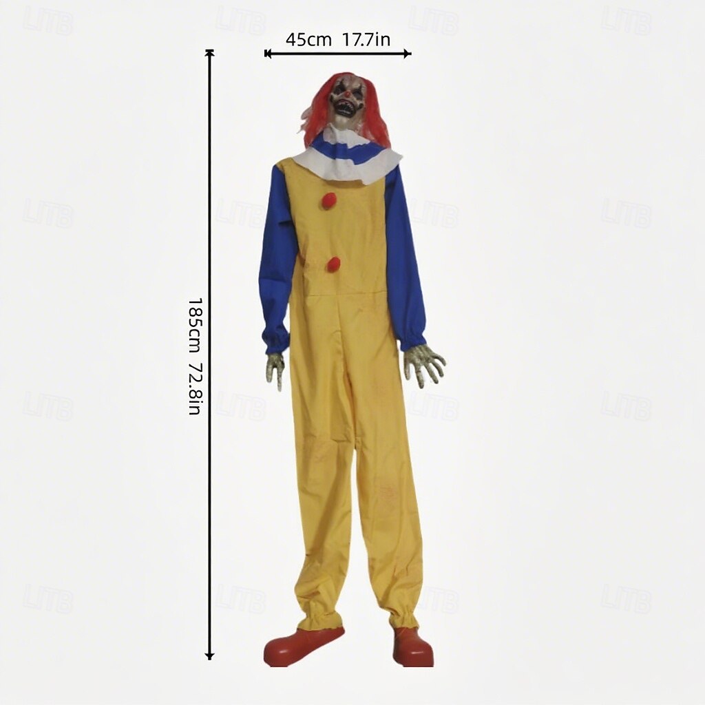 Grote buitenclown met elektrische sensor, geluid en licht, Halloween-tuindecoratie, rekwisieten met beweging, geluid en licht 2025 - $258.89 –P2