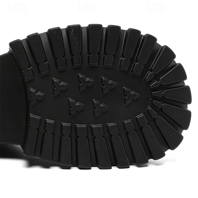 Bottines noires à boucle épaisse pour homme – Bottes de combat à plateforme punk rock pour la mode gothique et le streetwear d'automne de 2025 ? $94.99 –P9
