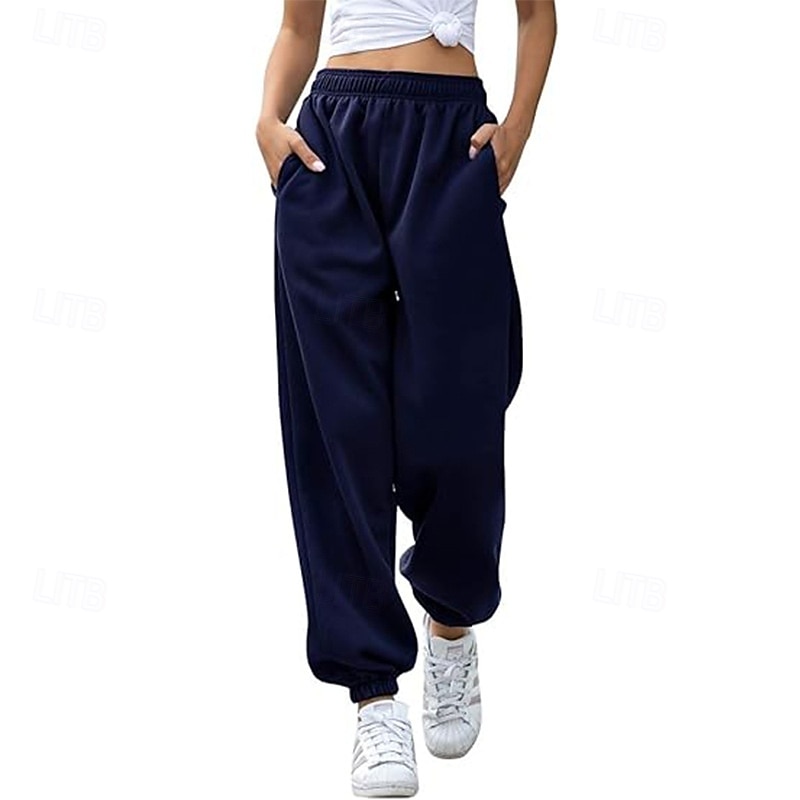 Per donna Pantaloni Cargo Pantaloni Eleganti Streetwear Casual Lunghezza intera Naturale Semplice Tasca Design con Coulisse Elastica Comodo All'aperto Streetwear Ferie Grigio scuro Aalbicocca Marrone del 2025 a $26.99 –P18