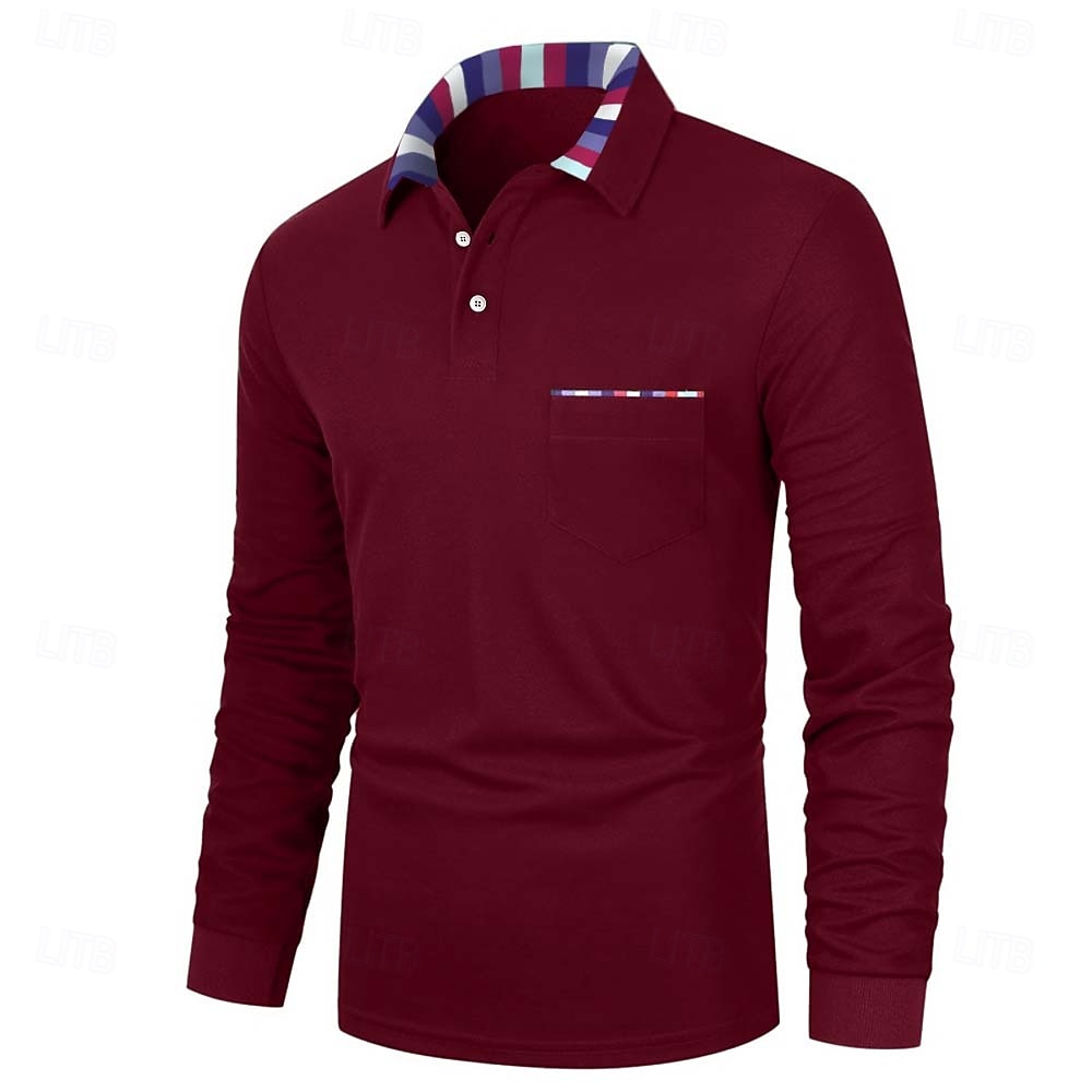 Homme Polo Chemise de golf Occasionnel Fête Classique manche longue Mode Basique Uni Séchage Rapide Été Coupe régulière Grise Polo de 2026 ? $17.99 –P3