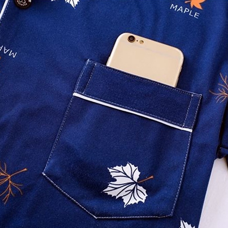 Per uomo Pigiami Set Pigiama Top e pantaloni del pigiama 1 Set Stampe Grafiche Moda Elegante Classico Casa Quotidiano Da letto Poliestere Comodità Morbido Traspirante Bavero Manica Lunga Camicia del 2026 a $17.99 –P5