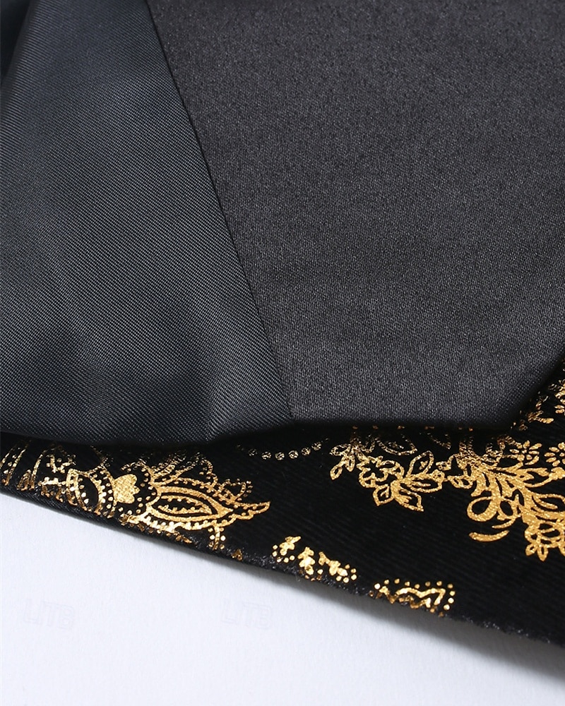 Herren Weste Gilet Urlaub Party Geschäft Mode Lässig Sommer Frühling Knöpfe Polyester Bequem Vergoldung Einreihig Ein-Knopf Revers Normale Passform Gold Weste 2025 - $33.99 –P7