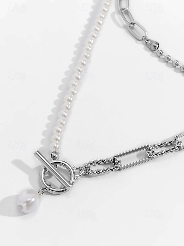 Collier femme en or à plusieurs couches et pendentif en perles – bijoux élégants en alliage pour cocktails, mariages et tenues de bureau de 2025 ? $11.99 –P6