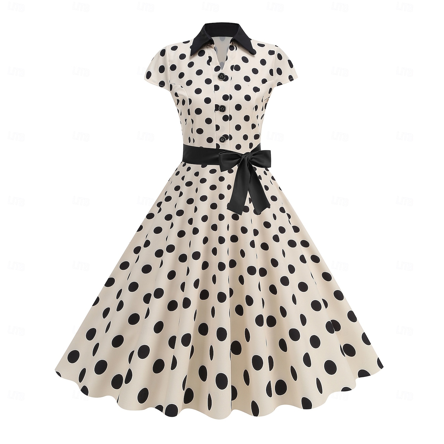 Retro 50. léta Rockabilly Polední Houpací šaty Flare šaty Košilové šaty Přizpůsobení a odlesky Puntíky Maškarní kostým Dámské předvečer Všech svatých Karneval Dovolená Běžné / Denní Retro tematick 2025 - $30.99 –P11