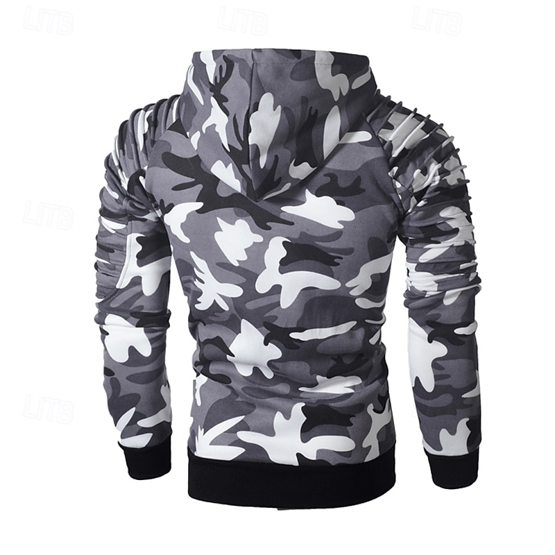 Per uomo Felpa con cappuccio Felpa con cappuccio tattica Nero Grigio chiaro Grigio scuro Verde mimetico Con Cappuccio Semplice Pieghettato Sport & Outdoor Quotidiano Abbigliamento casual alla moda del 2026 a $24.99 –P6