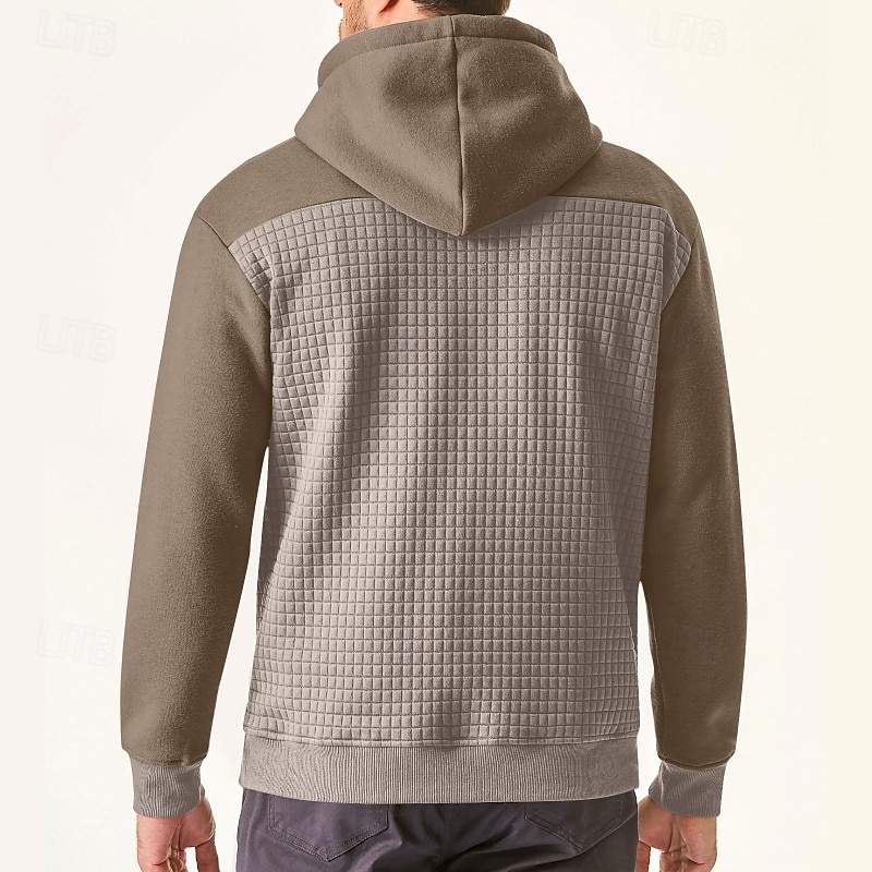 Hombre Sudadera Sudadera con capucha y diseño de gofres Sudadera Con Capucha Negro Verde Ejército Azul Marino Caqui Gris Oscuro Con Capucha Plano Retazos Con Texturas Deporte Casual Diario Ropa de 2025 - $23.99 –P6