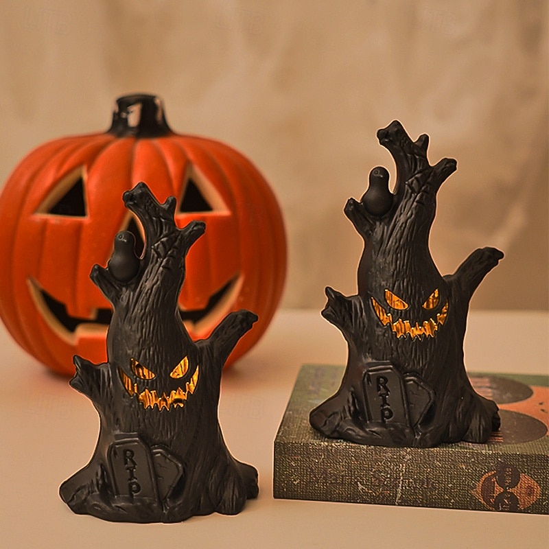 1 pezzo da 15,2 cm di Halloween, a forma di ceppo d'albero con faccia di fantasma, a LED, elettronico, per interni ed esterni, per feste di Halloween, ristoranti, camere da letto, cortili, atmosfera, del 2025 a $7.99 –P7