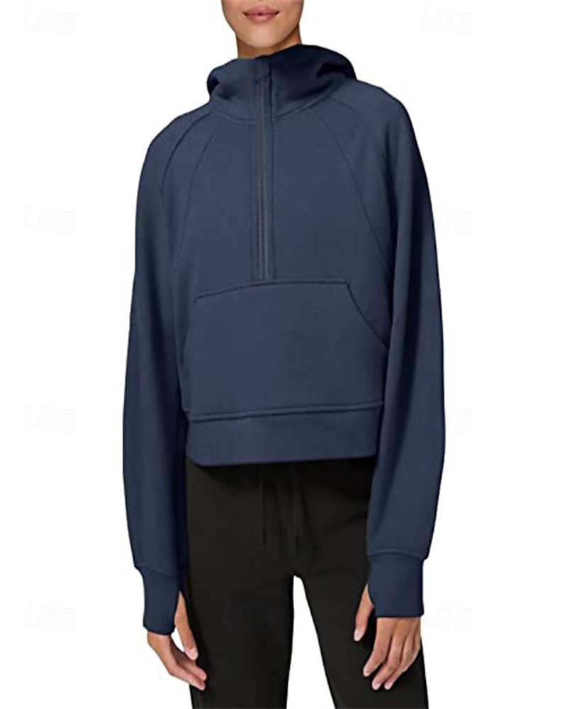 Women's Pullover Hoodie Sweatshirt Plain Streetwear Casual Long Sleeve Hooded Regular Tops Street Holiday Zipper Light Pink Black Pink Red Navy Blue Winter 2025 - $25.99 –P1