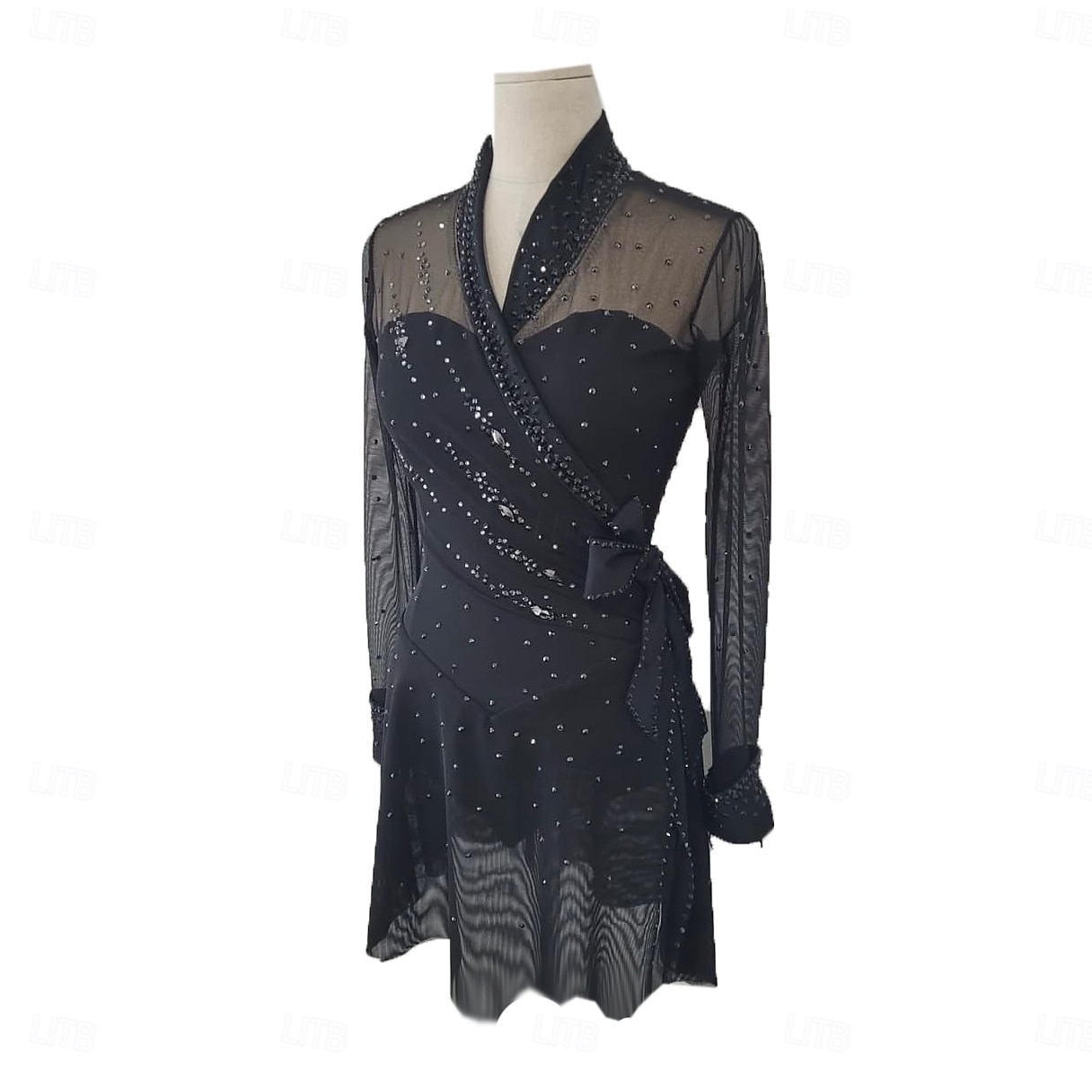 Abito da pattinaggio artistico Per donna Ragazze Pattinaggio sul ghiaccio Vestito Nero Foro per il pollice tintura sfumata Alta elasticità Professionale Competizione Vestiti da pattinaggio sul del 2026 a $310.79 –P1