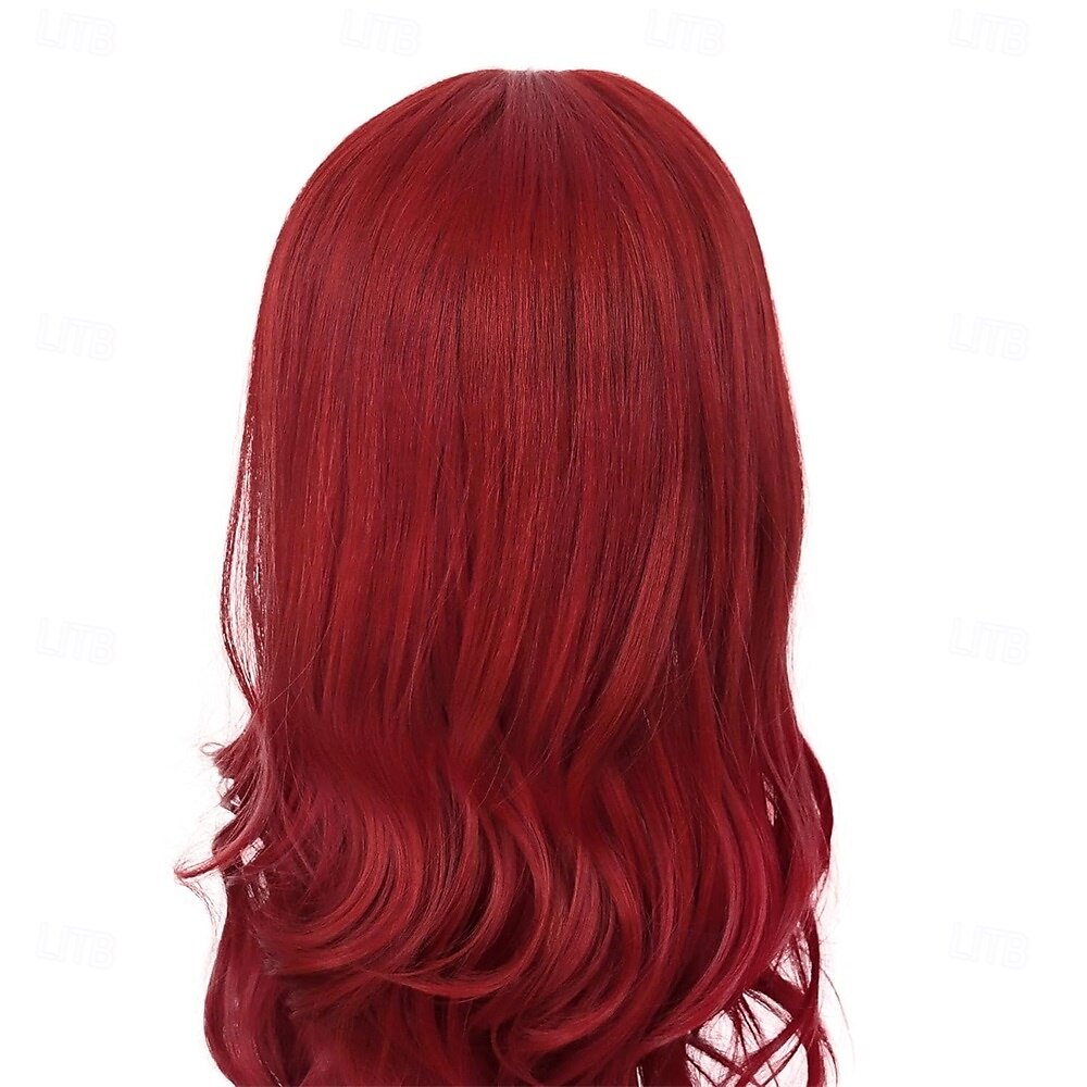 Perruques rouges chaudes de 22 pouces de long pour femmes perruque bouclée de partie latérale vague taille moyenne fibre synthétique cosplay lierre vénéneux perruque Ariel pour la fête costumée de 2025 ? $27.99 –P3