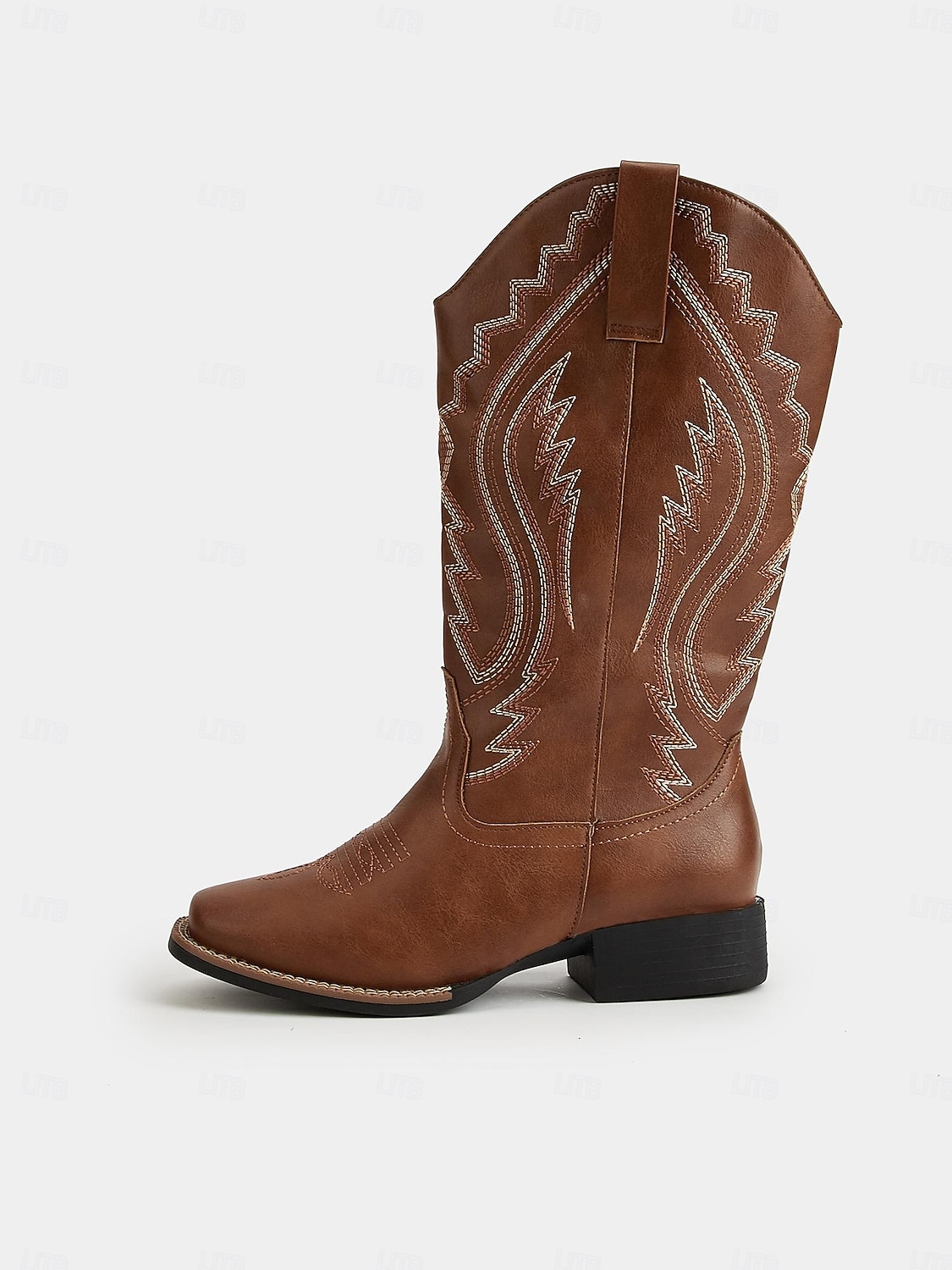 Women's Western Cowboy Boots with Embroidered Stitching – Faux Leather Mid-Calf Boots for Fall Festivals, Farm Work & Country Outfits 2026 - $64.99 –P1
