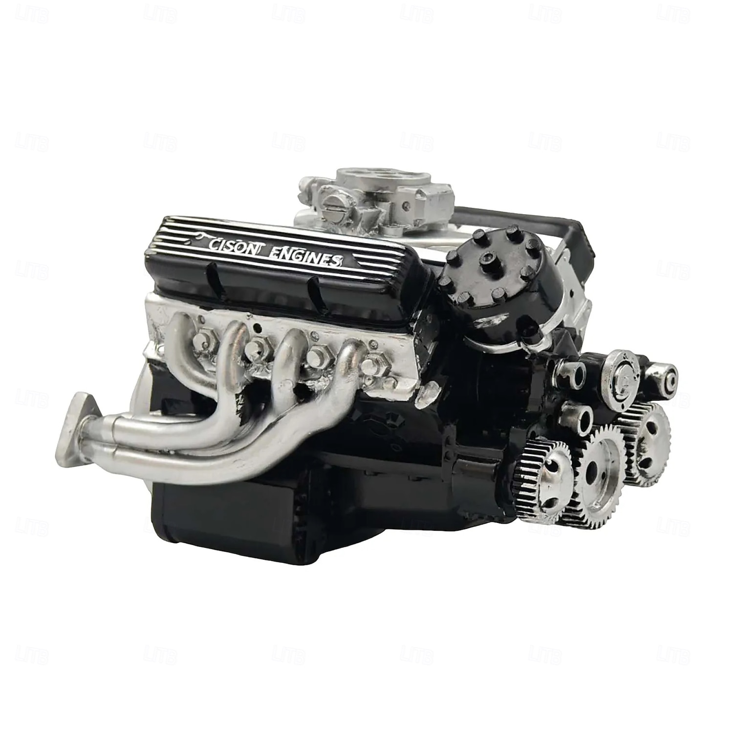 V8-motor hartsprydnad bensin liten blockmotor modellbyggsatser invecklad växeldesign motorfigur skulptur hantverk för skrivbord bokhylla dekoration 2025 - $20.99 –P15