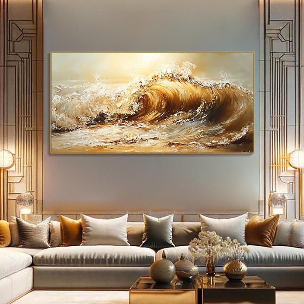 Handmade Oil Painting Wall Art Decoration Modern Abstract Sea Wave for Living Room Home Decor Stretched Frame Hanging Painting/Rolled Canvas (No Frame) 2026 - $88.99 –P5