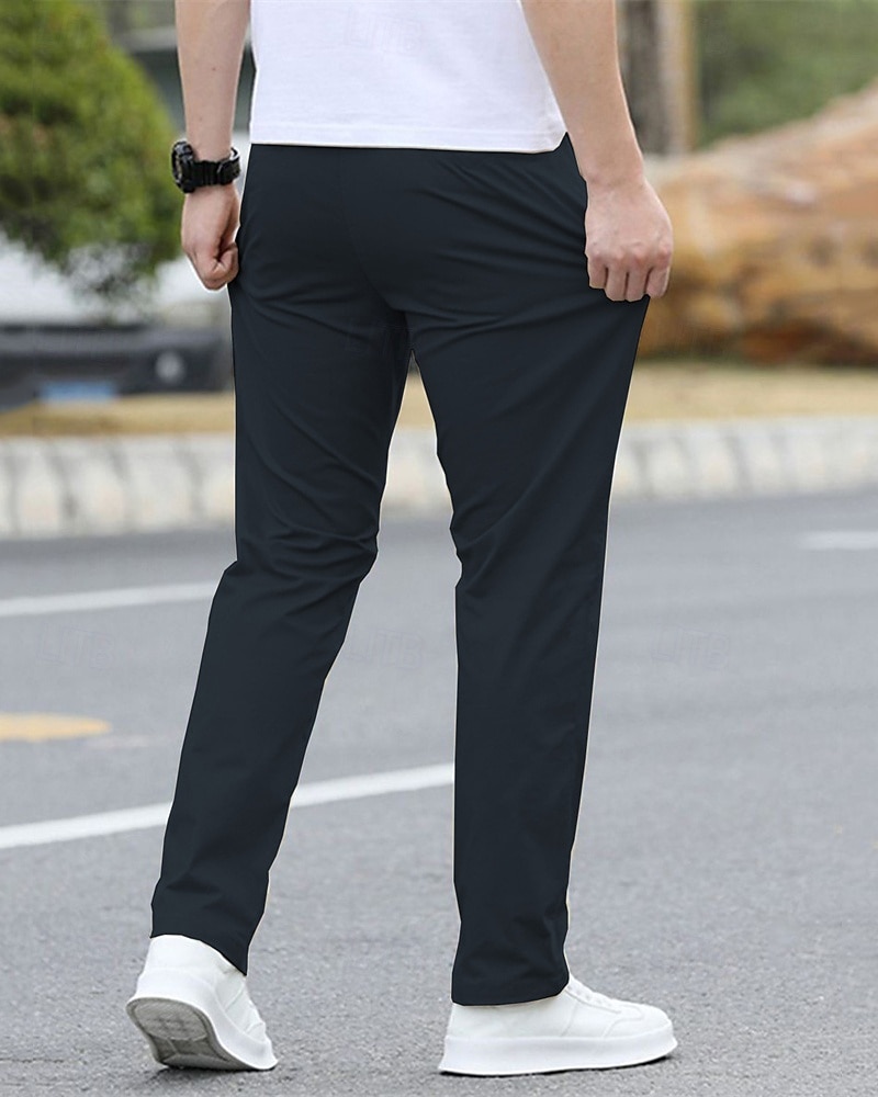 Per uomo Pantaloni Chinos Tasca Elastico in vita Coulisse Semplice Comodità Formale Feste Lavoro Moda Stile Classico Nero Verde chiaro Micro-elastico del 2025 a $17.99 –P18