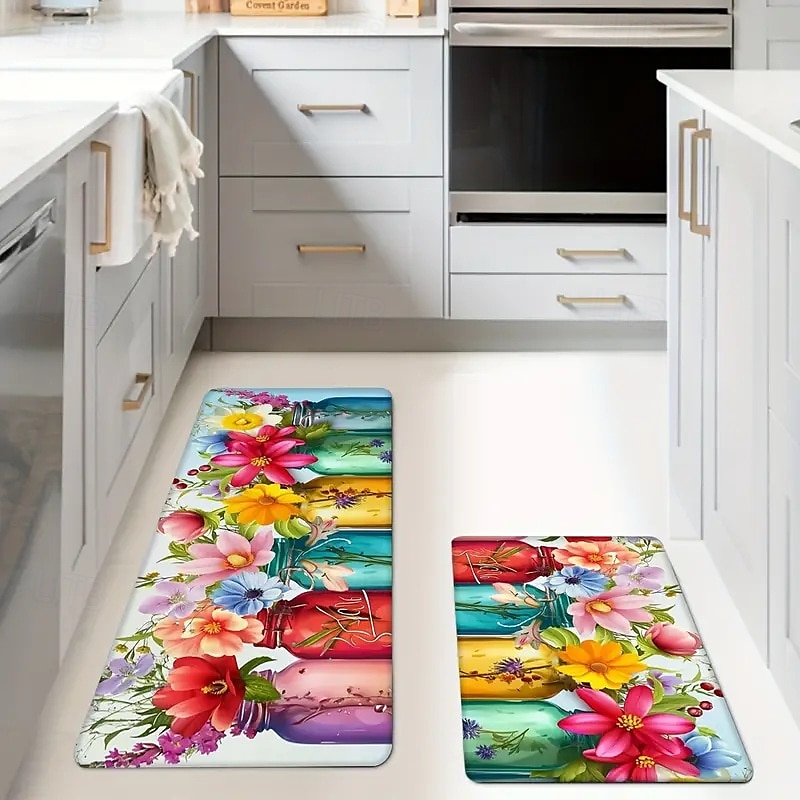 Sunflower Series Long Kitchen Mat - Non-Slip, Stain-Resistant, Absorbent Rug for Entryway & Home Use 2025 - $7.49 –P8
