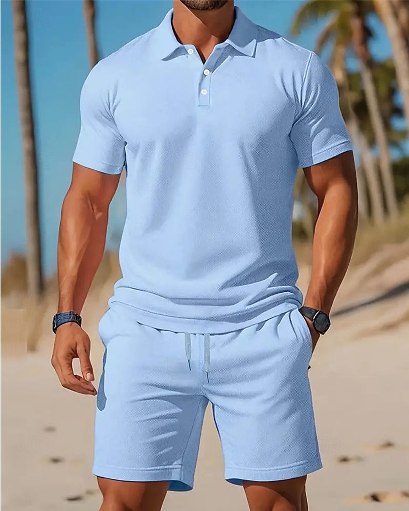 Ανδρικά Πουκάμισο γκολφ Μπλουζάκια Golf Polos Δουλειά Causal Πέτο Κοντομάνικο Βασικό Μοντέρνα Σκέτο 2 τεμάχια Κουμπιά Καλοκαίρι Άνοιξη Κανονικό Μαύρο Ρουμπίνι Πορτοκαλί Μπλε Απαλό Γκρίζο 2026 - $29.99 –P8