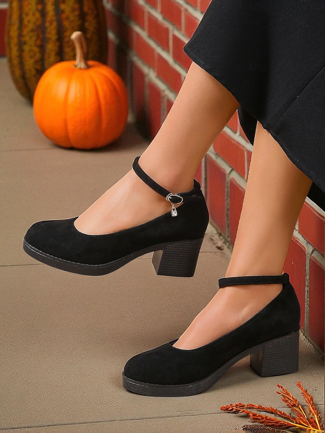 Chaussures noires à talons épais et bride à la cheville pour femmes, décontractées ou habillées pour le travail, le dîner et la vie quotidienne de 2025 ? $24.99 –P2