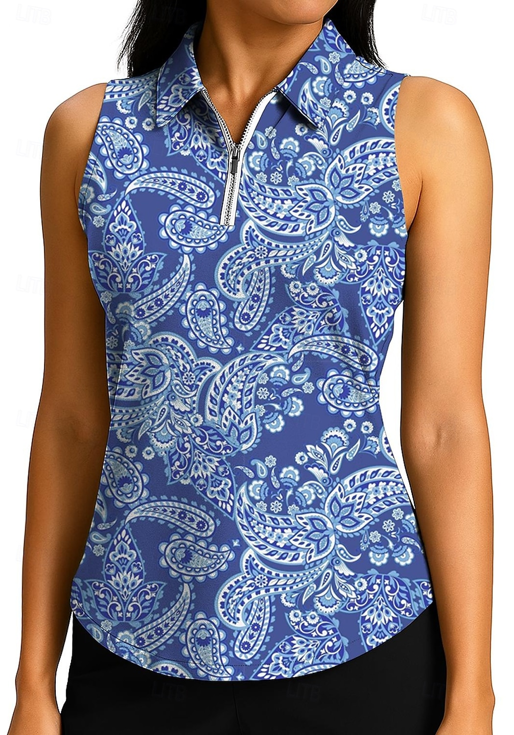 Mujer Tops Camisa deportiva Camisas de polo Camiseta de tenis Sin Mangas Cremallera UPF50+ Resistente a los rayos UV Alta elasticidad Dispersor de humedad Transpirable Tenis pepinillo Corriendo 2025 - $20.99 –P3