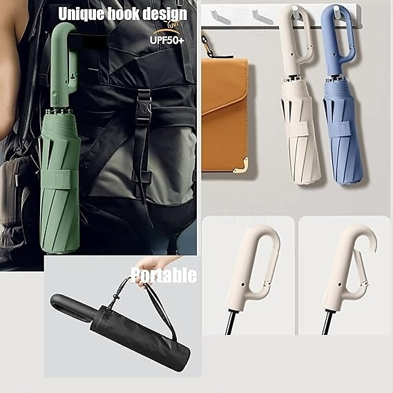 Folding Sun Umbrella For Both Rain And Sunshine Extra Large Windproof Three-Fold Canopy Thickened UV Protection Travel Parasol with Ring Buckle for Outdoor Use 2025 - $23.99 –P2