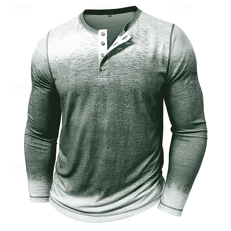 Per uomo Maglietta Maglia Henley Top Henley Manica Lunga Sfumatura Vintage Retrò Cuciture a contrasto Henley All'aperto Casual Casuale Primavera Autunno Inverno Grigio Borgogna Blu Maglietta Henley del 2026 a $22.99 –P3
