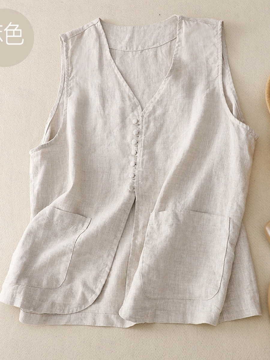 Per donna Gilet Confortevole Traspirante Tasca Bottoni Casual Semplice Vacanza Streetwear Casuale Abbigliamento quotidiano Monopetto Corto Scollo a V Vestibilità regolare Senza Maniche Capispalla del 2026 a $28.99 –P8