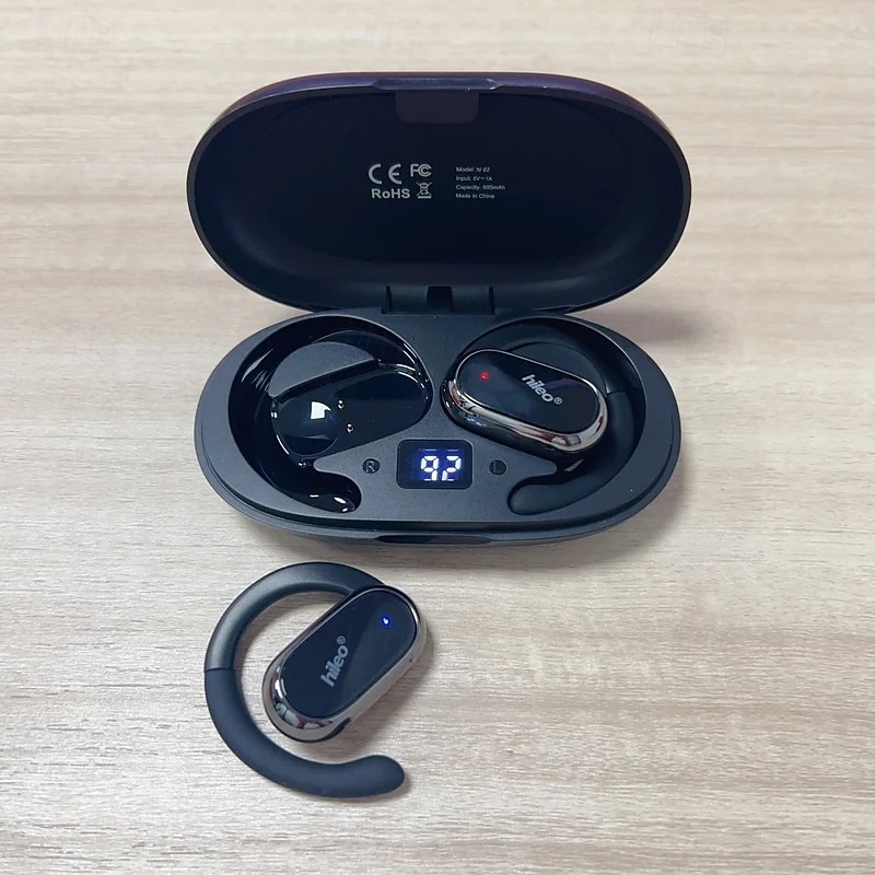 Hi92 Auricolari True Wireless TWS On-ear Gancio auricolare Bluetooth5.0 Bluetooth 5.1 Cancellazione del rumore Luce LED Impermeabile per Apple Samsung Huawei Xiaomi MI Allenamento in Palestra Sci del 2025 a $37.99 –P9