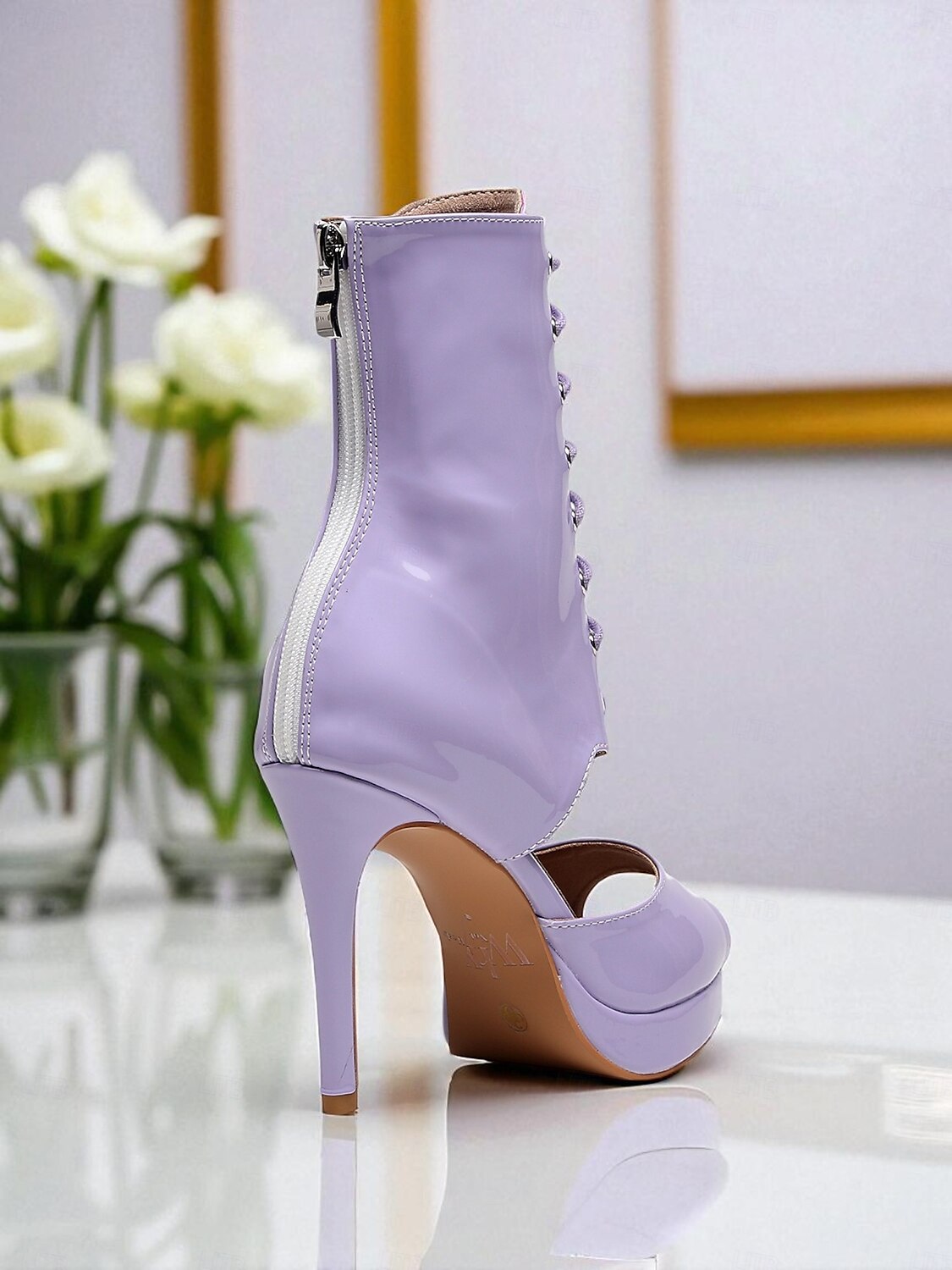 Bottes de danse florales pour femmes - Chaussures de danse latine professionnelles à talons hauts et bout ouvert en satin avec imprimé rose élégant, idéales pour la salsa, le tango et les spectacles de 2025 ? $64.99 –P17