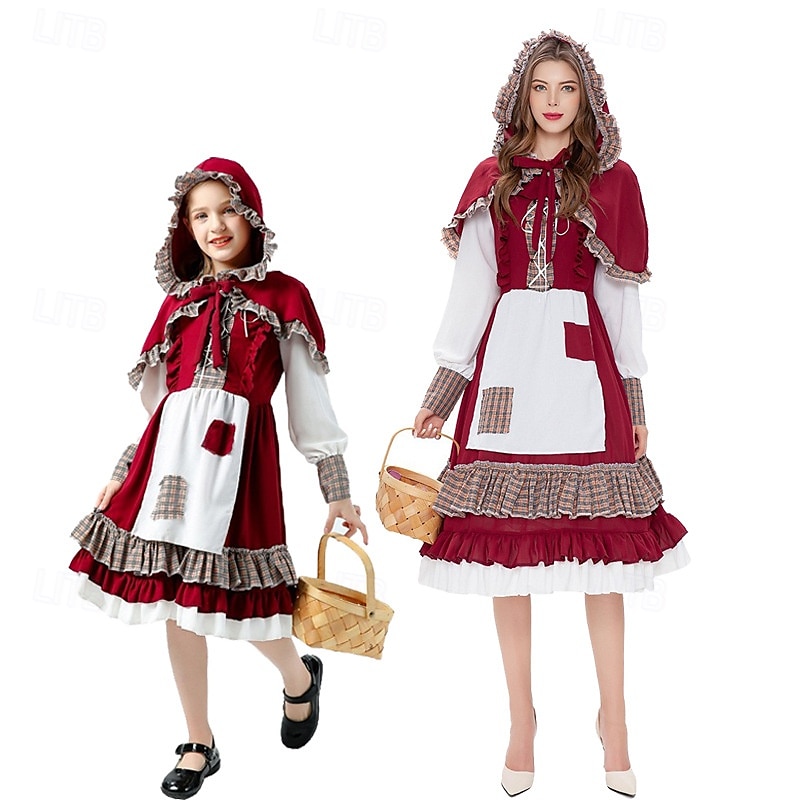 Bajka Czerwony Kapturek Sukienka płaszcz z kapturem Postacie z bajek Cosplay Kostiumy z filmów for Damskie Dla dziewczynek Dla dzieci Dla dorosłych Halloween Karnawał Światowy Dzień Książki Spektakl 2025 - $51.99 –P1