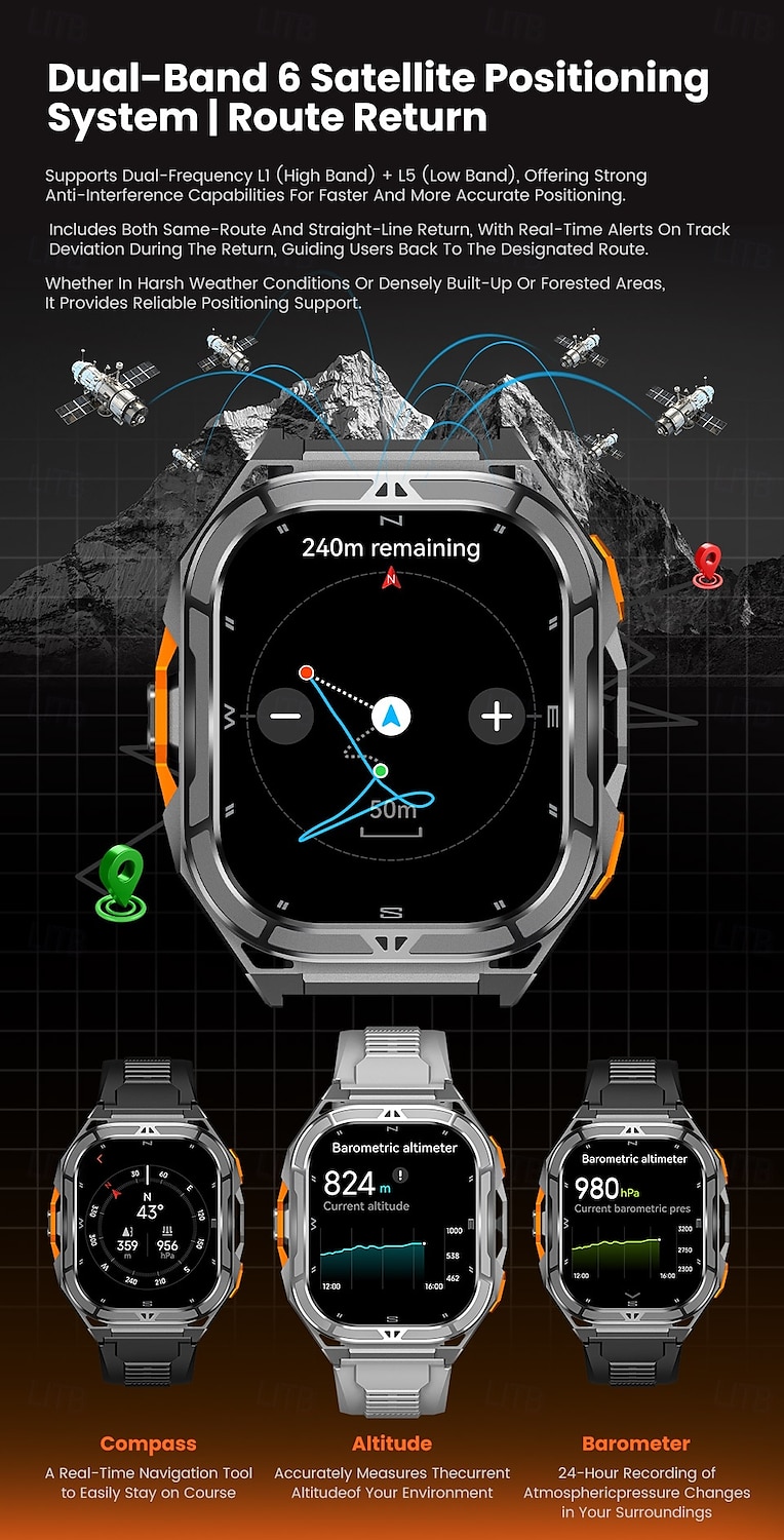 X5 Montre intelligente 1.96 pouce Smartwatch Montre Connectée Bluetooth Rappel d'appel Moniteur d'Activité Moniteur de Fréquence Cardiaque Rappel sédentaire Trouver mon Appareil Compatible avec de 2025 ? $68.99 –P4