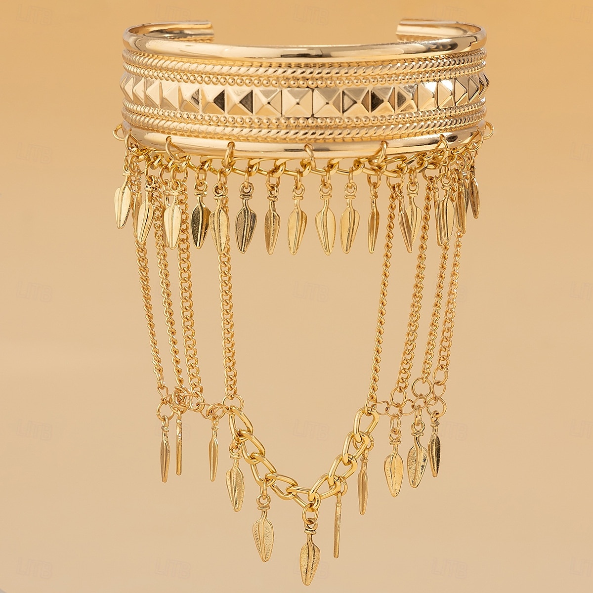 Bracciale da donna a strati in oro con ciondoli a forma di foglia - gioiello boho per feste e festival del 2025 a $11.99 –P4