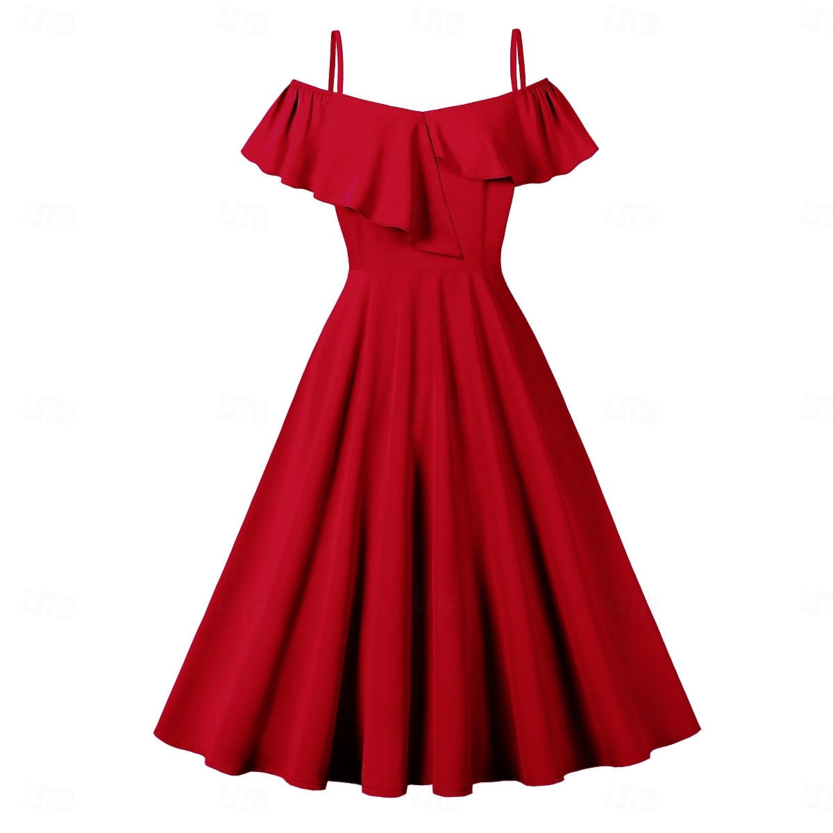 Retró 1950-es Rockabilly Déli Swing ruha Flare ruha Aszimmetrikus Zsebekkel Tömör szín Női Vakáció Hétköznapi Retro témájú buli Felnőttek Ruha Tavaszi nyár 2025 - $34.99 –P1