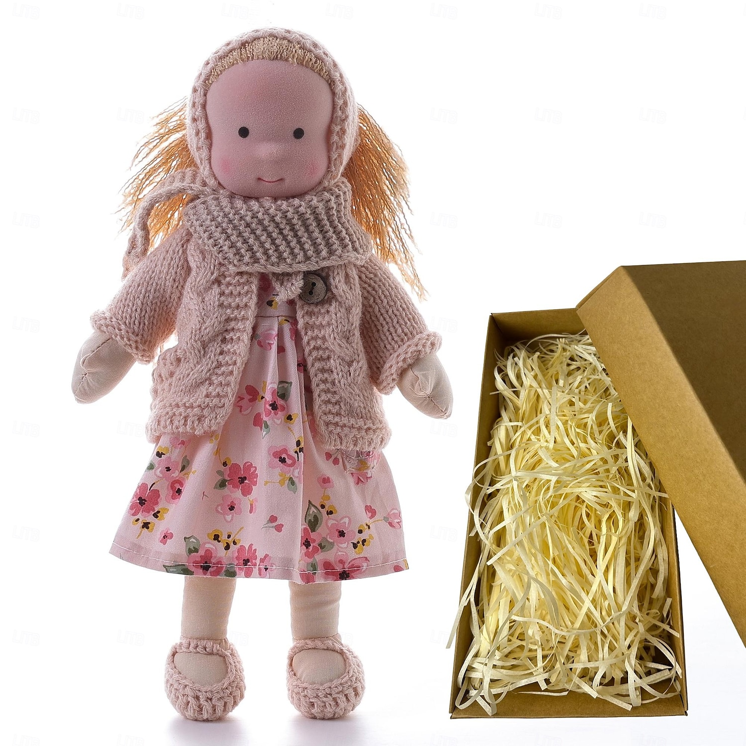 Waldorfpuppe mit Baumwollkörper, Künstlerpuppe, handgefertigte Mini-Anziehpuppe, DIY-Halloween-Geschenkbox, Verpackung, Segen (ausgenommen Kleintierzubehör) für Weihnachtsgeschenke 2025 - $42.99 –P15