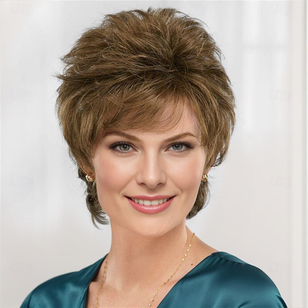 Synthetic Wig Curly With Bangs Machine Made Wig Short A1 A2 A3 A4 A5 Synthetic Hair Women's Soft Fashion Easy to Carry Blonde Brown Silver 2025 - $20.99 –P6